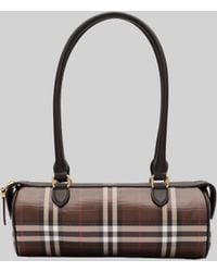 Burberry - Mini Check Barrel Bag - Lyst