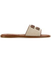 Miu Miu - Slides With Logo - Lyst