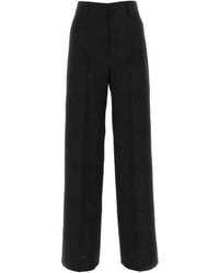 Burberry - Wool Blend Wide-Leg Pant - Lyst