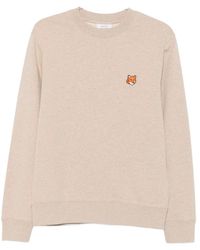 Maison Kitsuné - Fox Head Cotton Crewneck Sweatshirt - Lyst