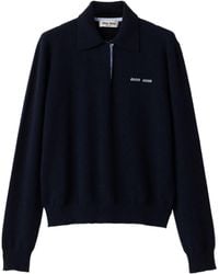 Miu Miu - Midnight Cashmere Polo Shirt - Lyst
