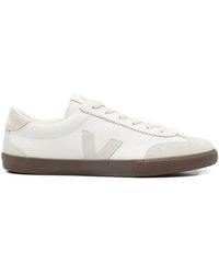 Veja - Cream Leather Flat Shoes - Lyst