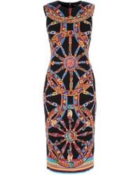 Dolce & Gabbana - Dolce & Gabbana Printed Satin Dress - Lyst