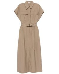 Brunello Cucinelli - Cotton Long Dress - Lyst