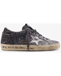 Golden Goose - Super-Star Classic With List Low-Top Sneakers With Sequins - Lyst