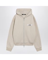 Jacquemus - Zip Up Sweatshirt With Grosgrain Logo - Lyst
