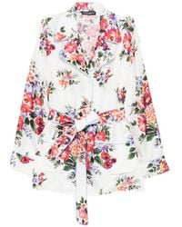 Dolce & Gabbana - Flower Print Silk Shirt - Lyst