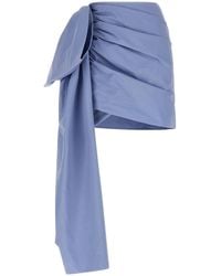Self-Portrait - Self Portrait Cotton Tie Side Mini' Skirt - Lyst