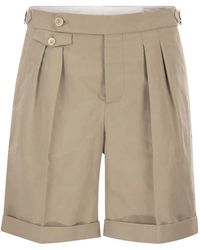 Brunello Cucinelli - Cotton And Linen Panama Bermuda Shorts - Lyst