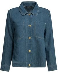 Max Mara - Max Mara S Cotton Linen Casual Denim Shirt - Lyst