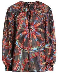 Dolce & Gabbana - Carretto-Print Devoré Twill Top - Lyst