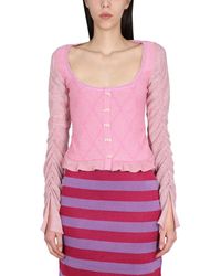 Cormio - Cardigan With Ruffled Sleeve - Lyst