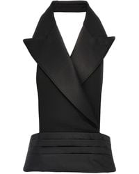 Dolce & Gabbana - Satin Fitted Waistcoat With Buckle Strap - Lyst