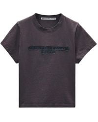 Alexander Wang - Délavé Cotton T-Shirt With Logo - Lyst