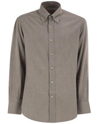 Brunello Cucinelli - Cotton And Lyocell Button-Down Shirt - Lyst