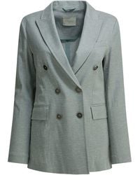 Circolo 1901 - Lightblue Cotton Linen Jacket - Lyst