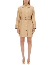 MICHAEL Michael Kors - Belted Cotton Trench Coat With Classic Collar And Button Details - Lyst