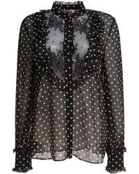 Valentino - Polka-Dot Silk Shirt - Lyst