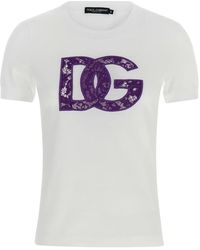 Dolce & Gabbana - Dolce & Gabbana Lace T-Shirt - Lyst
