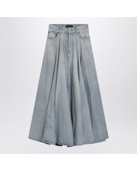 Balenciaga - Light Maxi Godet Denim Skirt - Lyst