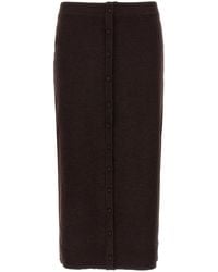 Victoria Beckham - 'Bottoni' Midi Skirt - Lyst