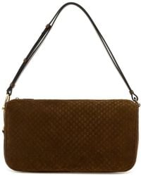 Gucci - Caramel Suede Half Horsebit Shoulder Bag - Lyst
