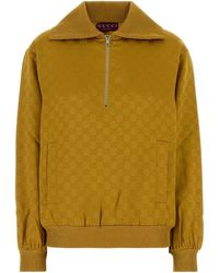 Gucci - Mustard Viscose Blend Polo Shirt - Lyst