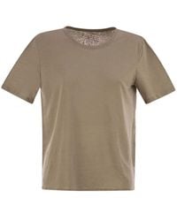 Majestic - Linen Crew-Neck T-Shirt - Lyst