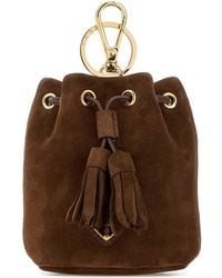 Prada - Chocolate Suede Pouch - Lyst