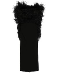 Max Mara - Interlock Twill Weave Ostrich Feather Dress - Lyst