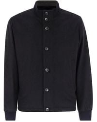 Herno - Silk And Cashmere Bomber Jacket - Lyst