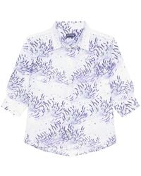 Vilebrequin - Linen Shirt With Print And Short Sleeves - Lyst