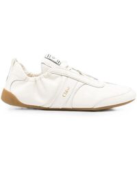 Chloé - Kick Logo-Print Lace-Up Sneakers - Lyst