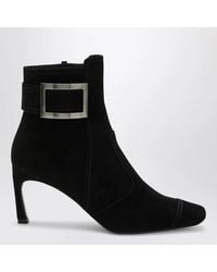 Roger Vivier - Trompette Suede Ankle Boot Leather - Lyst