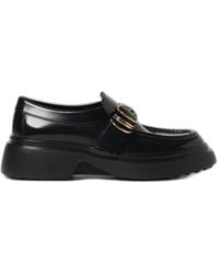Tod's - Leather Chunky Loafers With Metal Buckle And Rings Shoes - Lyst