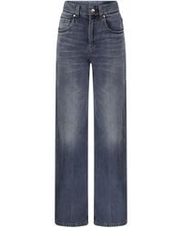 Brunello Cucinelli - Wide-Leg Stretch Denim Jeans - Lyst