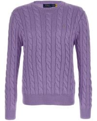 Polo Ralph Lauren - Cotton Braided Sweater - Lyst