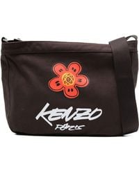 KENZO - Logo Cotton Crossbody Bag - Lyst