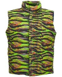 ERL - Quilted Camouflage Vest With High Collar - Lyst