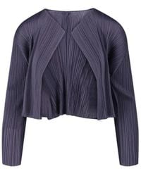 Pleats Please Issey Miyake - Cropped Sweater With Unique Pleated Texture - Lyst