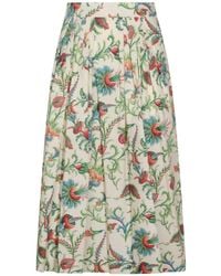 Etro - Floral Pleated Midi Skirt - Lyst