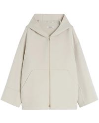 Max Mara - Relaxed-Fit Zip-Up Sweater With Spacious Hood And - Lyst