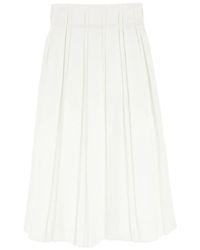Jil Sander - Pleated Linen Midi Skirt - Lyst