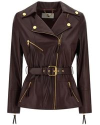 Elisabetta Franchi - Jackets Merlot - Lyst