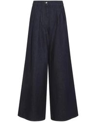 Dries Van Noten - Wide-Leg High-Waisted Dark Denim Jeans With Front - Lyst