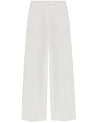 Max Mara - Wide-Leg Linen Trousers With High Waist - Lyst