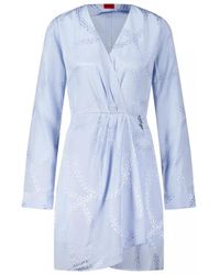 HUGO - Wickelstil Mini-Kleid Mit A-Linie Passform - Lyst
