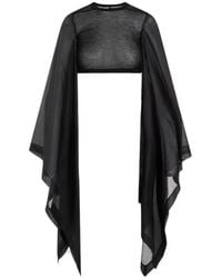 Rick Owens - Flag Crop Habotai Cotton Silk Top - Lyst