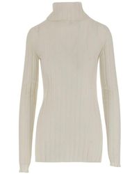 Carven - Ribbed Wool And Silk Sweater - Lyst