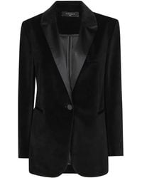 Circolo 1901 - Velvet Blazer With Satin Lapel And Tailored Fit - Lyst